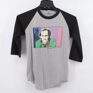 Vintage The Knits James Taylor 1982 Summer Tour T-shirt 3/4 Sleeve Mens S Flaws